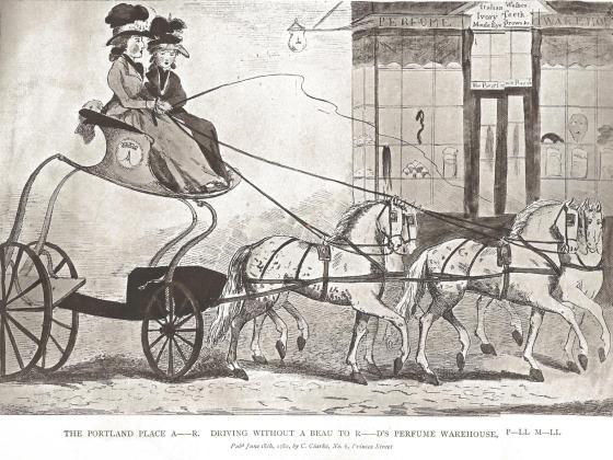 Lady Archer driving to the perfume warehouse in Pall Mall