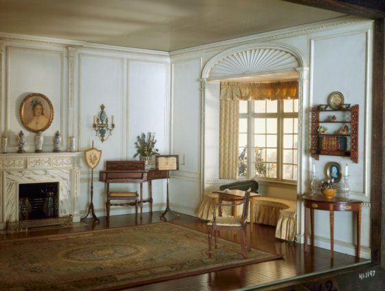 An English drawing room ca 1800 (from The Thorne Miniature Room collection)